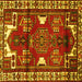 Square Machine Washable Persian Yellow Traditional Rug, wshtr4472yw