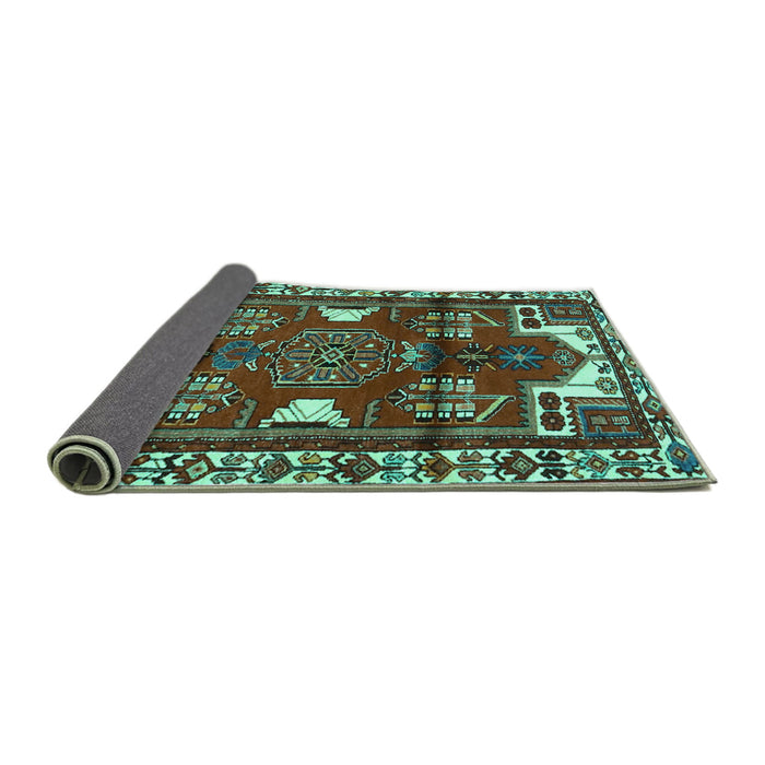 Sideview of Persian Turquoise Traditional Rug, tr4472turq