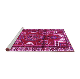 Sideview of Machine Washable Persian Pink Traditional Rug, wshtr4472pnk