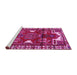 Sideview of Machine Washable Persian Pink Traditional Rug, wshtr4472pnk