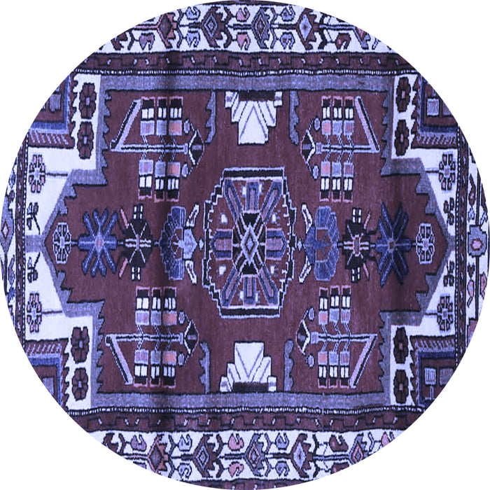 Round Persian Blue Traditional Rug, tr4472blu