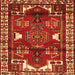 Round Machine Washable Persian Orange Traditional Area Rugs, wshtr4472org