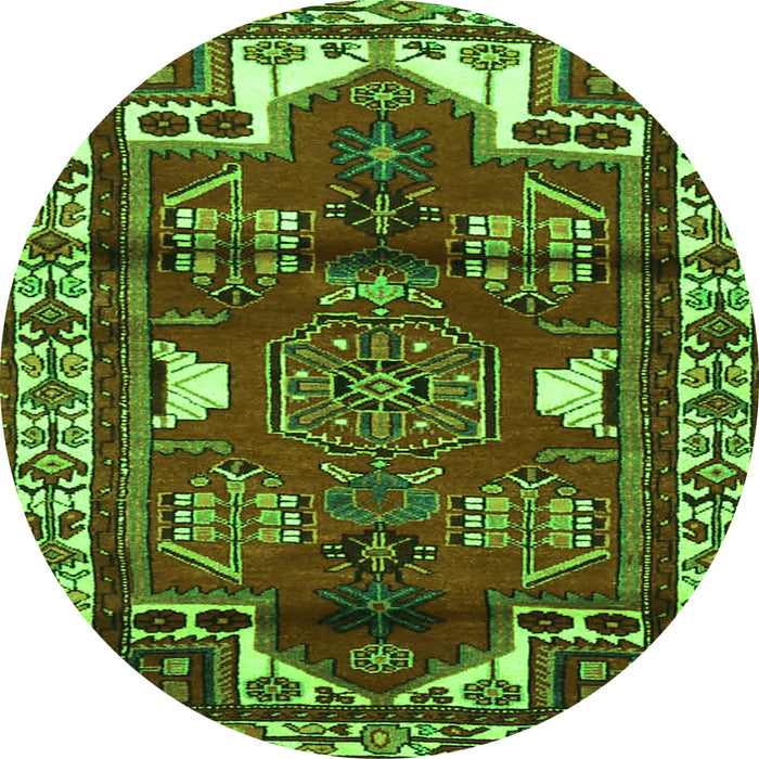 Square Persian Green Traditional Rug, tr4472grn