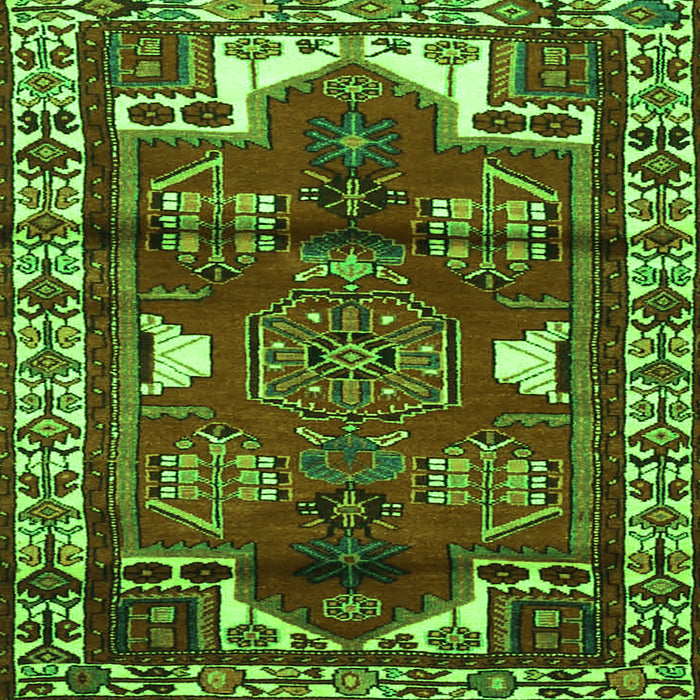 Serging Thickness of Persian Green Traditional Rug, tr4472grn
