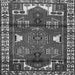 Round Machine Washable Persian Gray Traditional Rug, wshtr4472gry