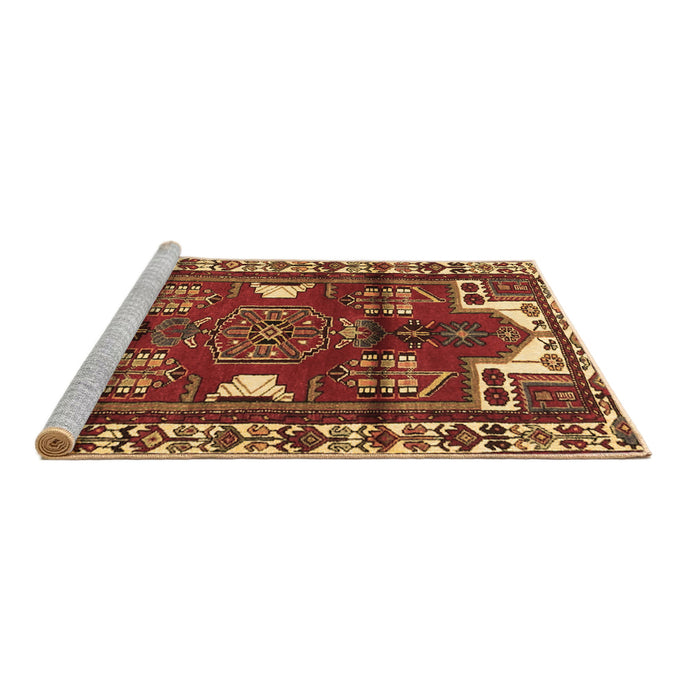 Sideview of Machine Washable Persian Brown Traditional Rug, wshtr4472brn