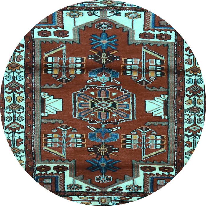 Round Persian Light Blue Traditional Rug, tr4472lblu