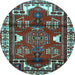 Round Persian Light Blue Traditional Rug, tr4472lblu