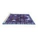 Sideview of Machine Washable Persian Blue Traditional Rug, wshtr4472blu