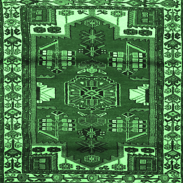 Square Persian Emerald Green Traditional Rug, tr4472emgrn