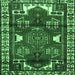 Square Persian Emerald Green Traditional Rug, tr4472emgrn