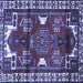 Square Persian Blue Traditional Rug, tr4472blu