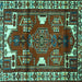 Square Persian Turquoise Traditional Rug, tr4472turq