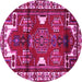 Round Persian Pink Traditional Rug, tr4472pnk