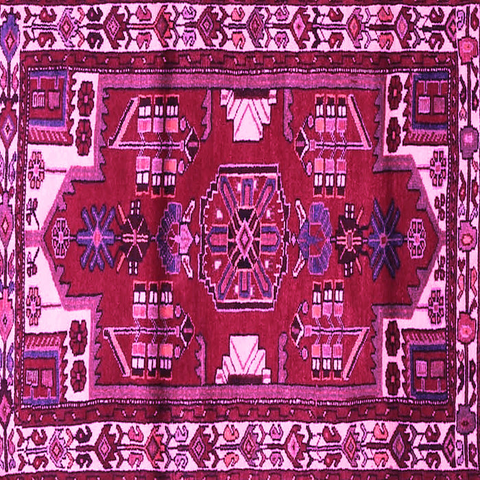 Square Machine Washable Persian Pink Traditional Rug, wshtr4472pnk