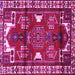 Square Machine Washable Persian Pink Traditional Rug, wshtr4472pnk