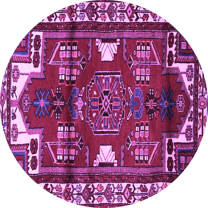 Round Persian Purple Traditional Rug, tr4472pur
