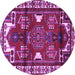 Round Persian Purple Traditional Rug, tr4472pur
