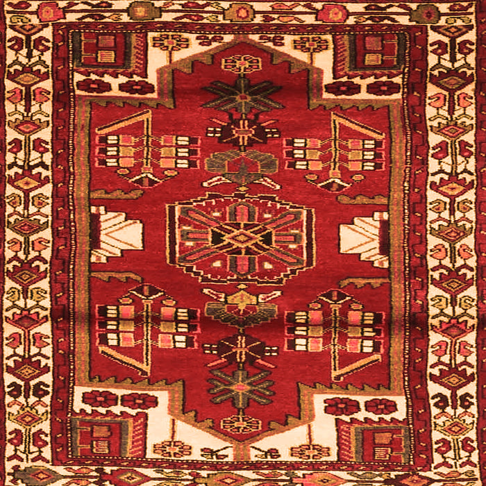 Serging Thickness of Persian Orange Traditional Rug, tr4472org