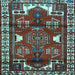 Square Machine Washable Persian Light Blue Traditional Rug, wshtr4472lblu