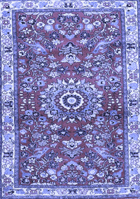 Medallion Blue Traditional Rug, tr4473blu