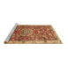 Sideview of Machine Washable Medallion Brown Traditional Rug, wshtr4473brn