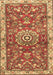 Machine Washable Medallion Brown Traditional Rug, wshtr4473brn