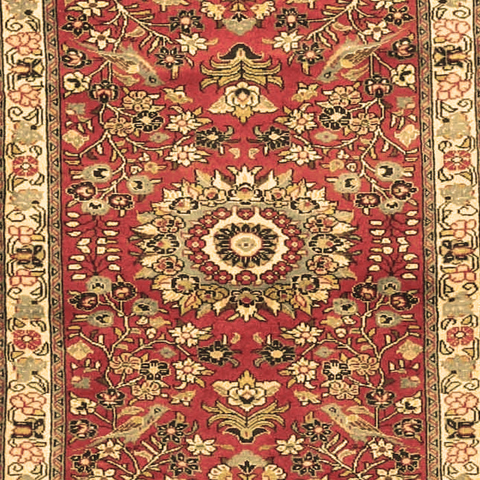 Machine Washable Medallion Brown Traditional Rug, wshtr4473brn