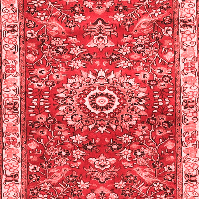 Machine Washable Medallion Red Traditional Rug, wshtr4473red