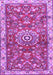 Machine Washable Medallion Purple Traditional Area Rugs, wshtr4473pur