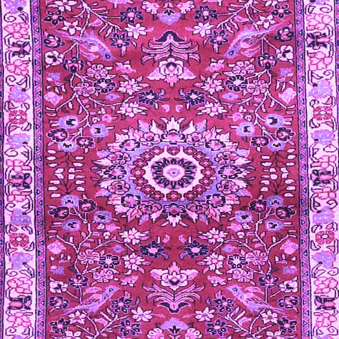Machine Washable Medallion Purple Traditional Area Rugs, wshtr4473pur