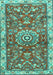 Medallion Turquoise Traditional Rug, tr4473turq