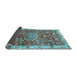 Sideview of Medallion Light Blue Traditional Rug, tr4473lblu