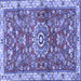 Square Medallion Blue Traditional Rug, tr4473blu