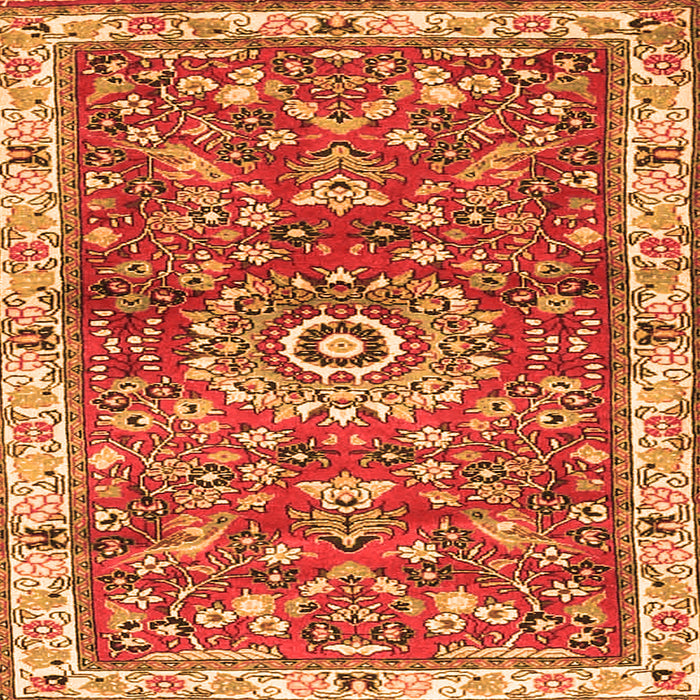 Serging Thickness of Medallion Orange Traditional Rug, tr4473org