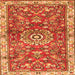 Serging Thickness of Medallion Orange Traditional Rug, tr4473org