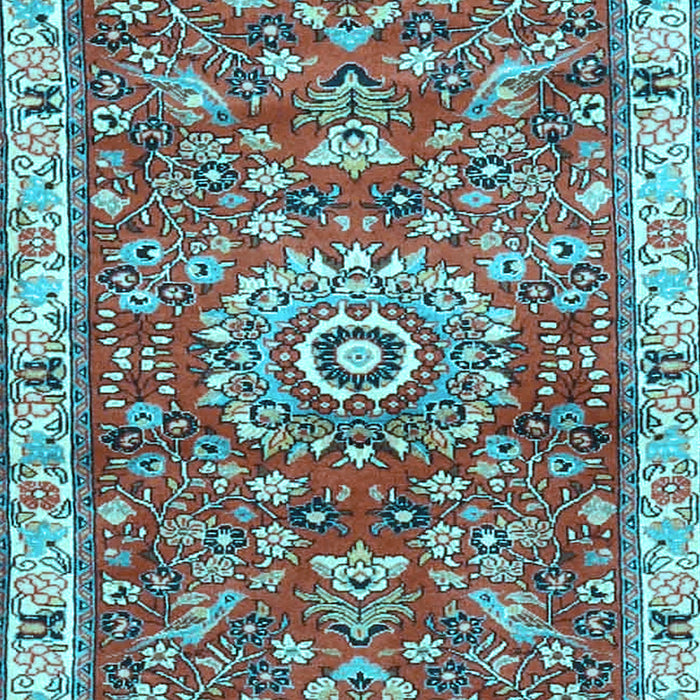 Medallion Light Blue Traditional Rug, tr4473lblu