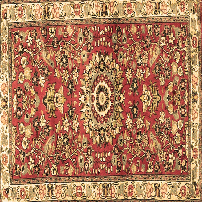 Square Machine Washable Medallion Brown Traditional Rug, wshtr4473brn
