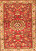 Serging Thickness of Machine Washable Medallion Orange Traditional Area Rugs, wshtr4473org