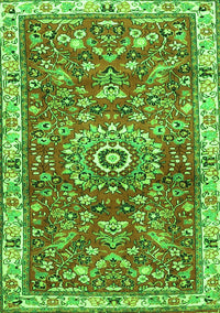 Medallion Green Traditional Rug, tr4473grn