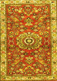 Medallion Yellow Traditional Rug, tr4473yw