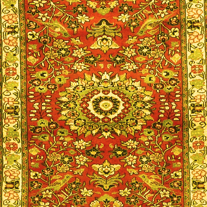 Medallion Yellow Traditional Rug, tr4473yw