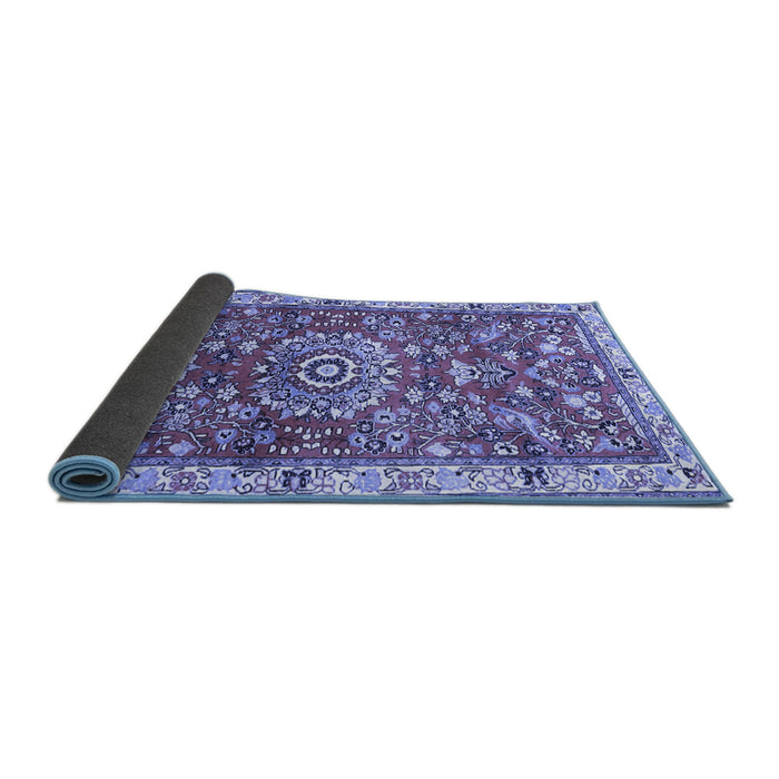 Sideview of Medallion Blue Traditional Rug, tr4473blu