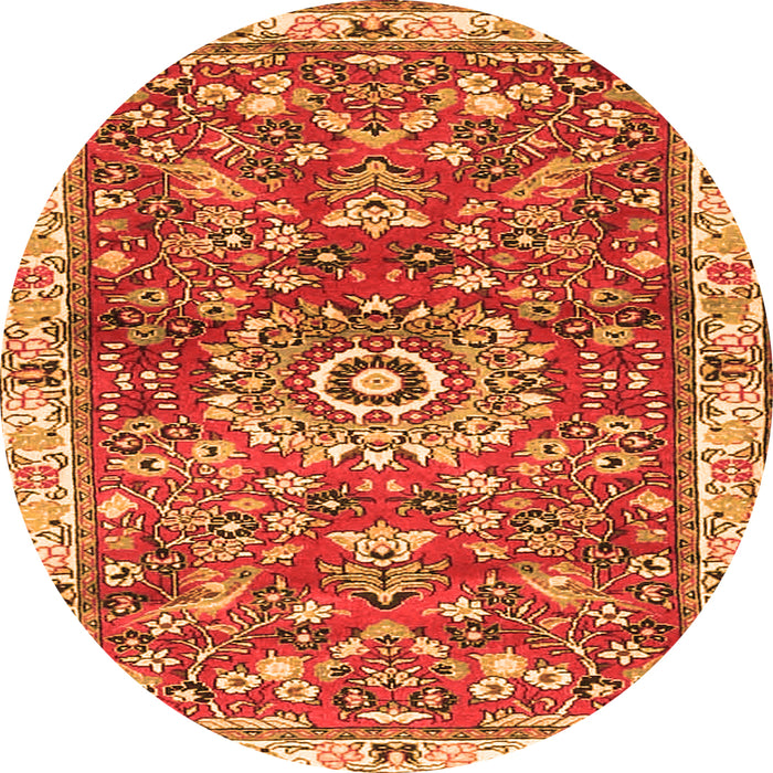 Square Medallion Orange Traditional Rug, tr4473org