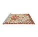 Sideview of Machine Washable Traditional Brown Gold Rug, wshtr4474