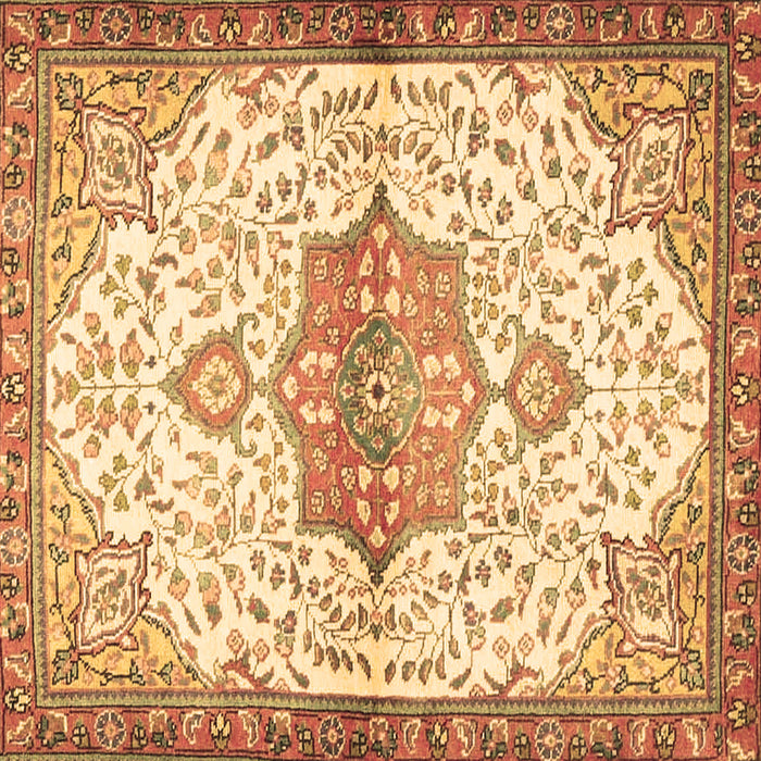 Square Medallion Brown Traditional Rug, tr4474brn