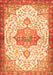 Serging Thickness of Machine Washable Medallion Orange Traditional Area Rugs, wshtr4474org