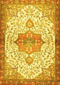 Medallion Yellow Traditional Rug, tr4474yw