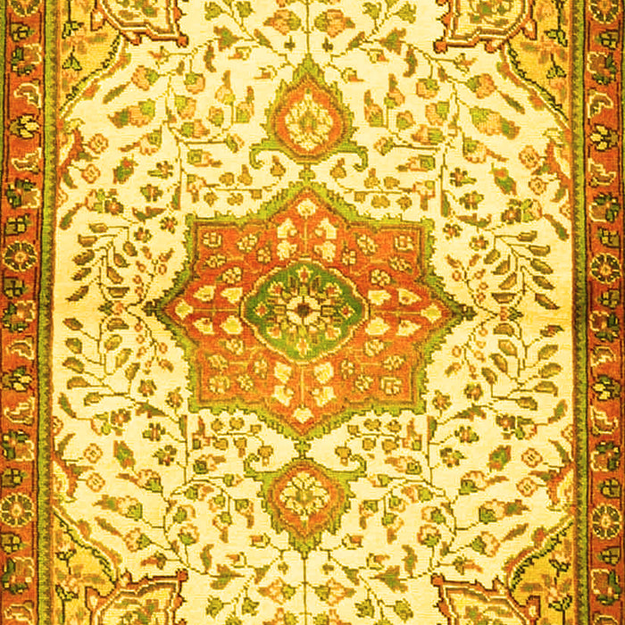 Medallion Yellow Traditional Rug, tr4474yw