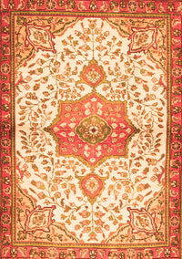 Medallion Orange Traditional Rug, tr4474org